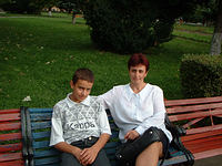 With my mother in park 